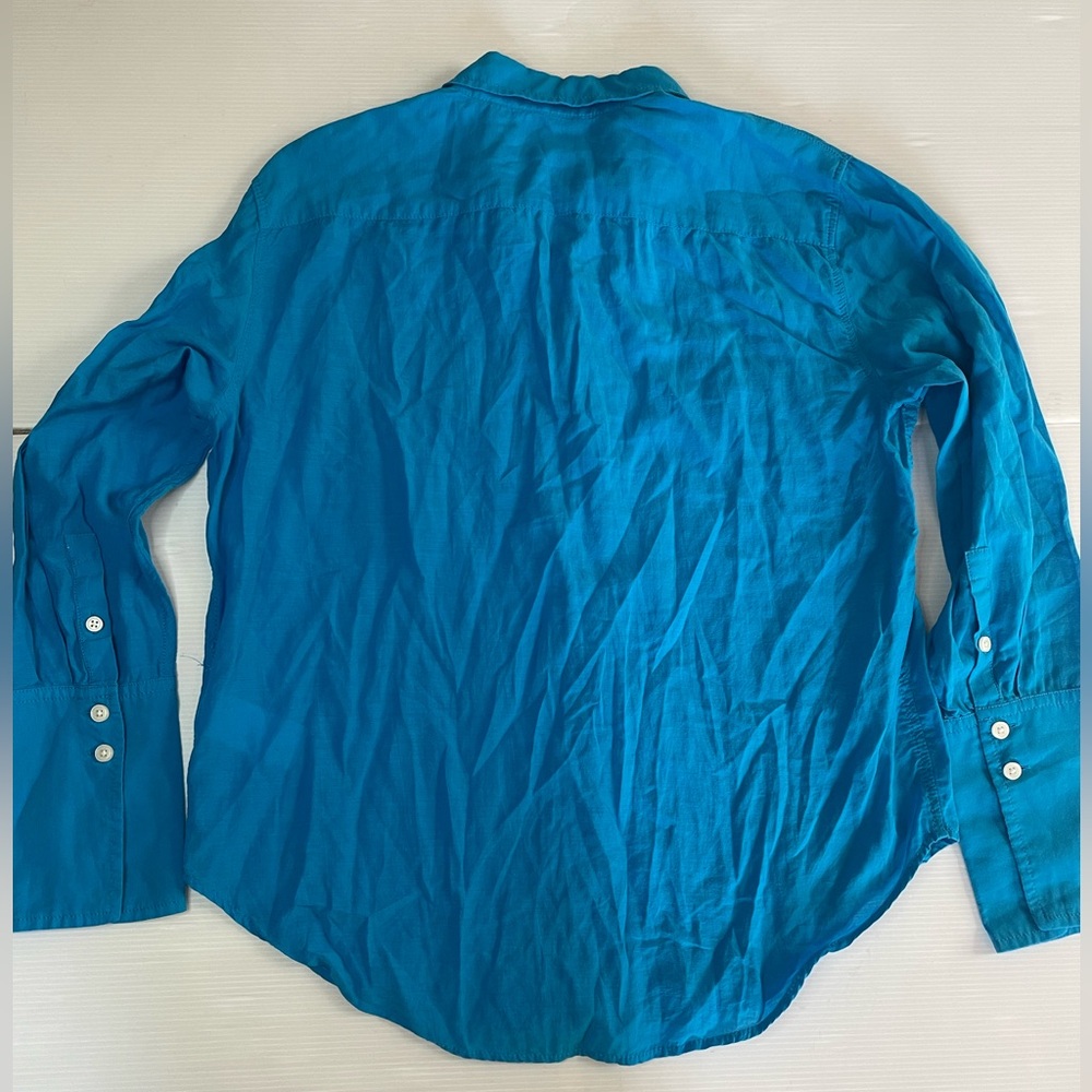 J. Crew Garçon shirt in cotton voile Bright Blue Long Sleeve Size 4 - Picture 8 of 8